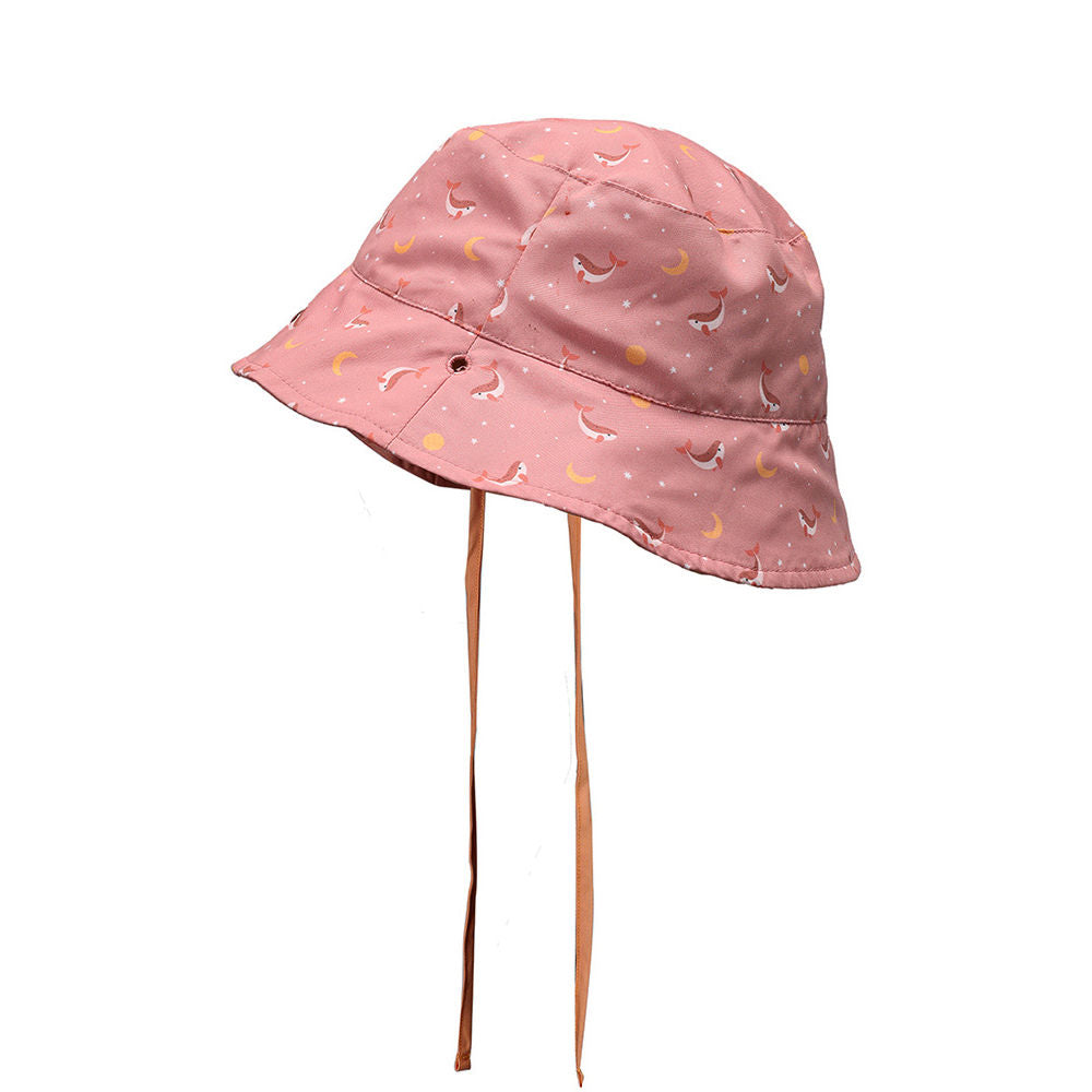 Reversible sun protection hat, Pink Whale
