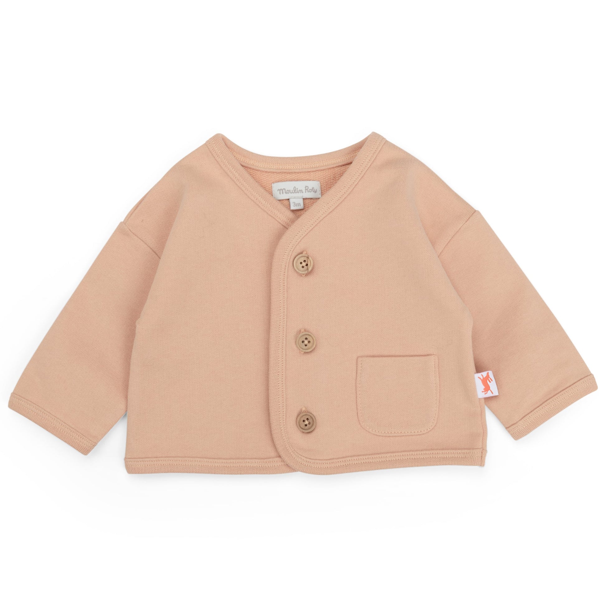 Cardigan in felpa leggera pesca, Loic