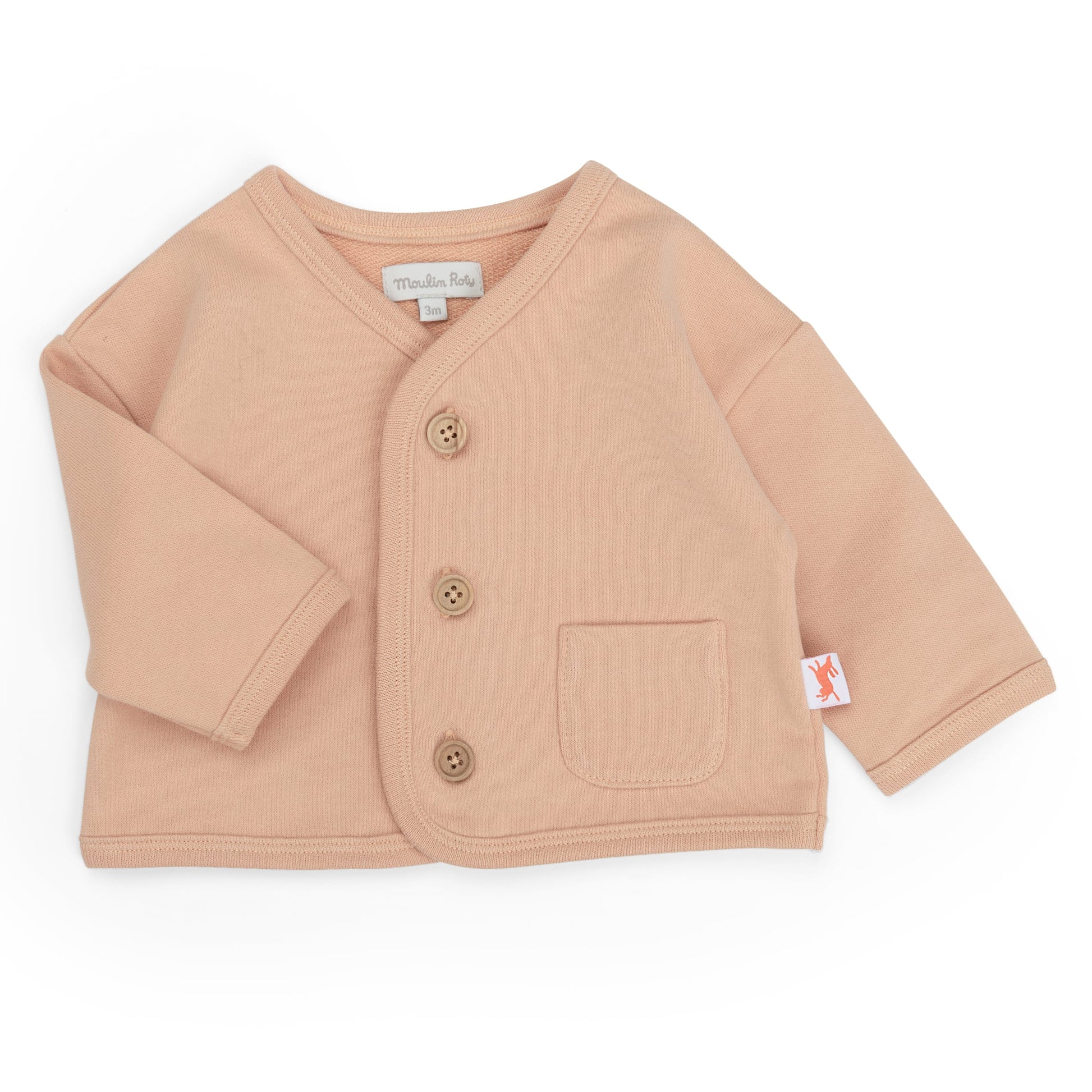Cardigan in felpa leggera pesca, Loic