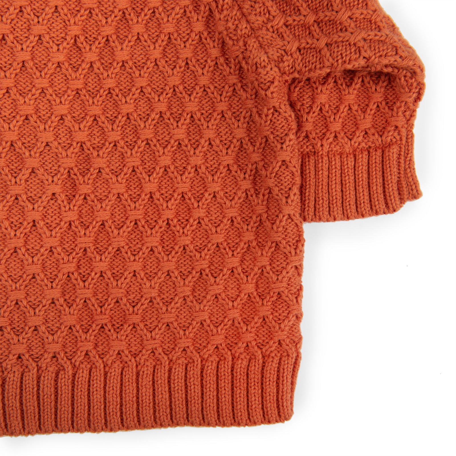 Terracotta cotton knit cardigan, Nolwenn