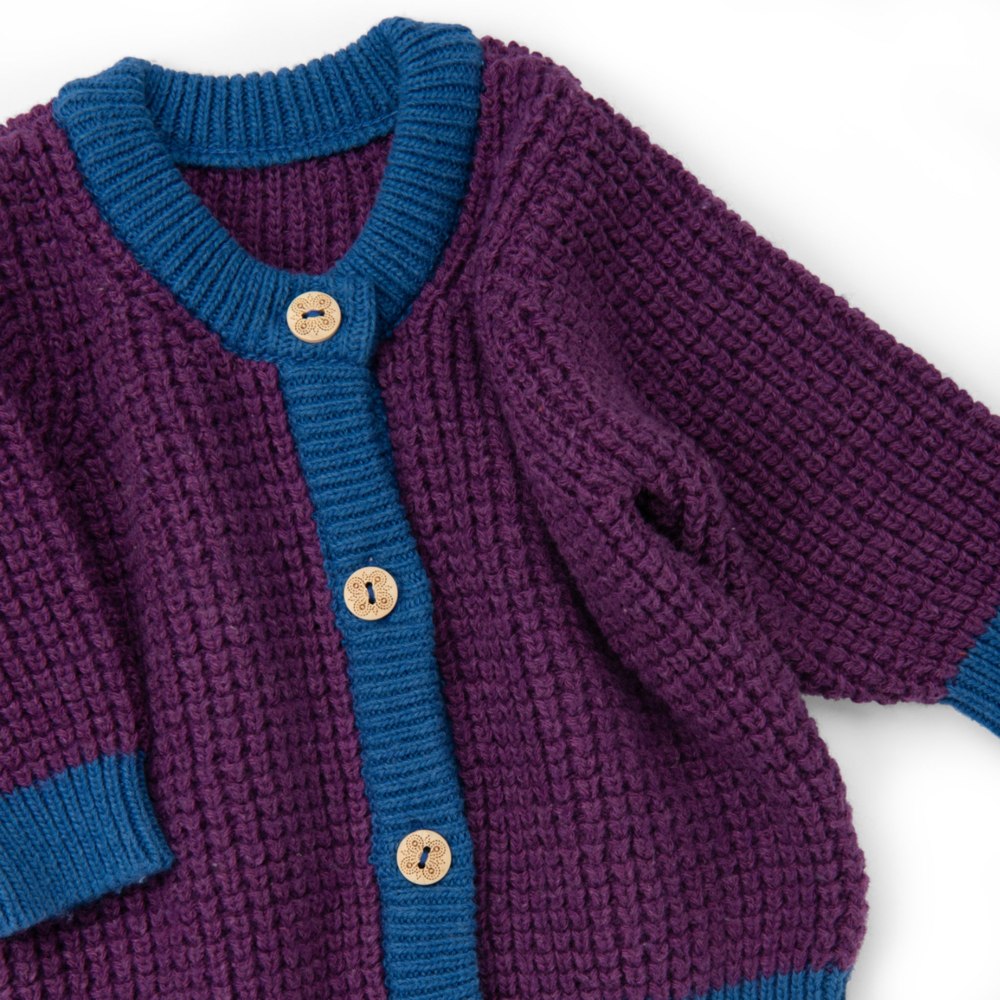 Two-tone chunky knit cardigan, Miki