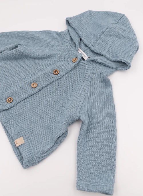 Cardigan maglina in bambù e cotone bio, Soft petrol | Bamboom