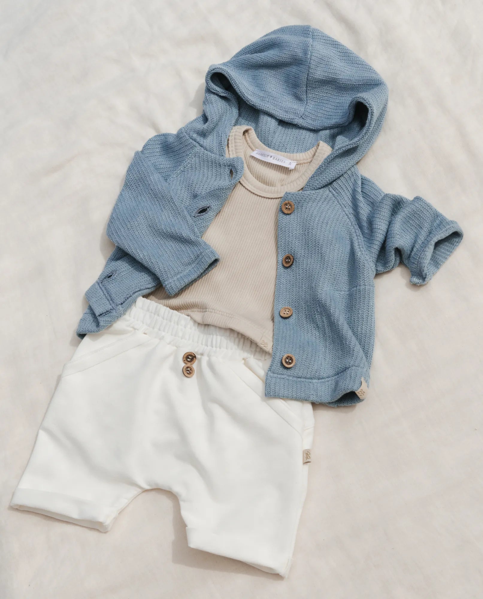 Cardigan maglina in bambù e cotone bio, Soft petrol | Bamboom