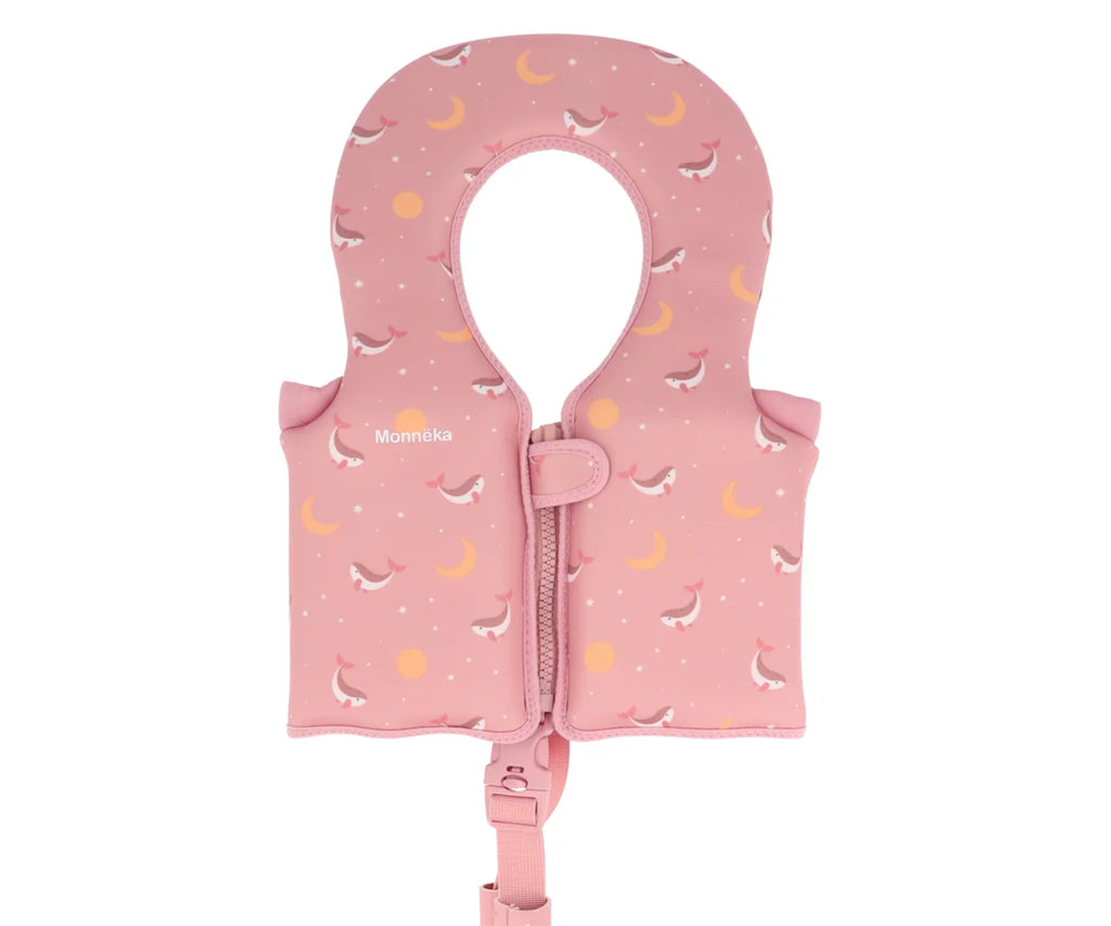 Giacca galleggiante apprendimento 1-2 anni, Balena rosa