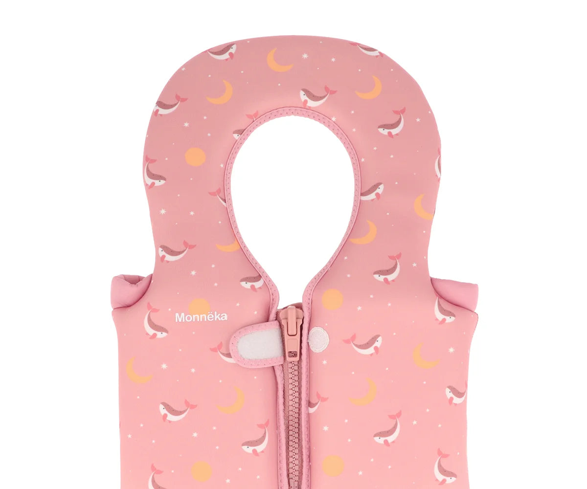 Giacca galleggiante apprendimento 1-2 anni, Balena rosa