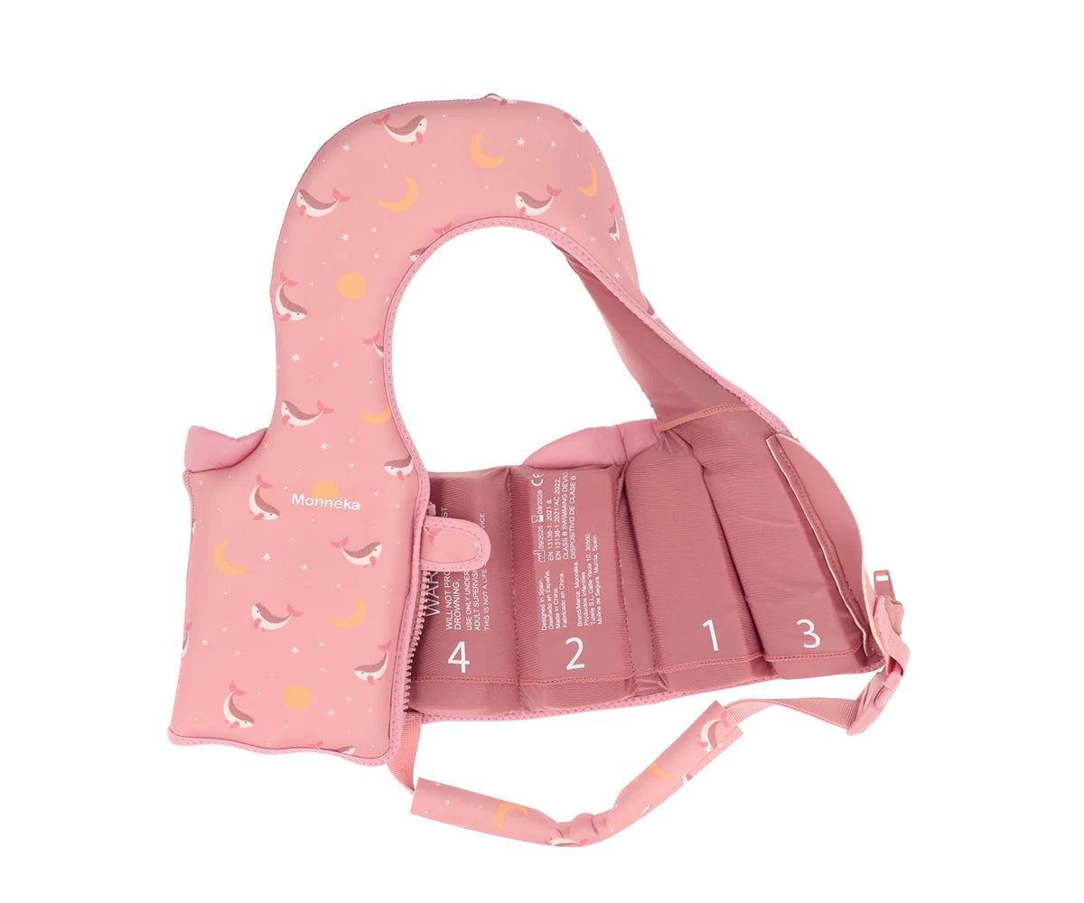 Giacca galleggiante apprendimento 1-2 anni, Balena rosa