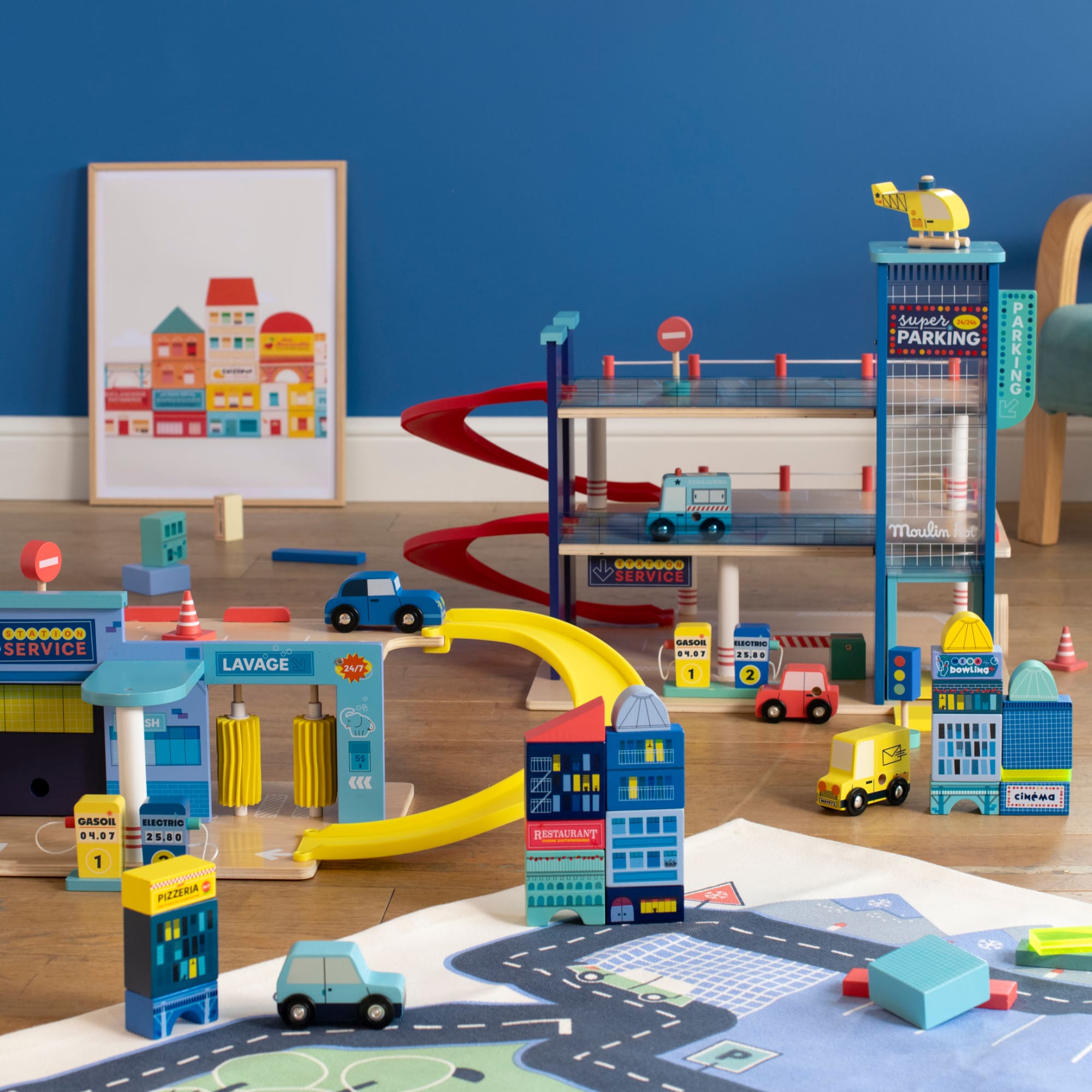 Circuit carpet for toy cars