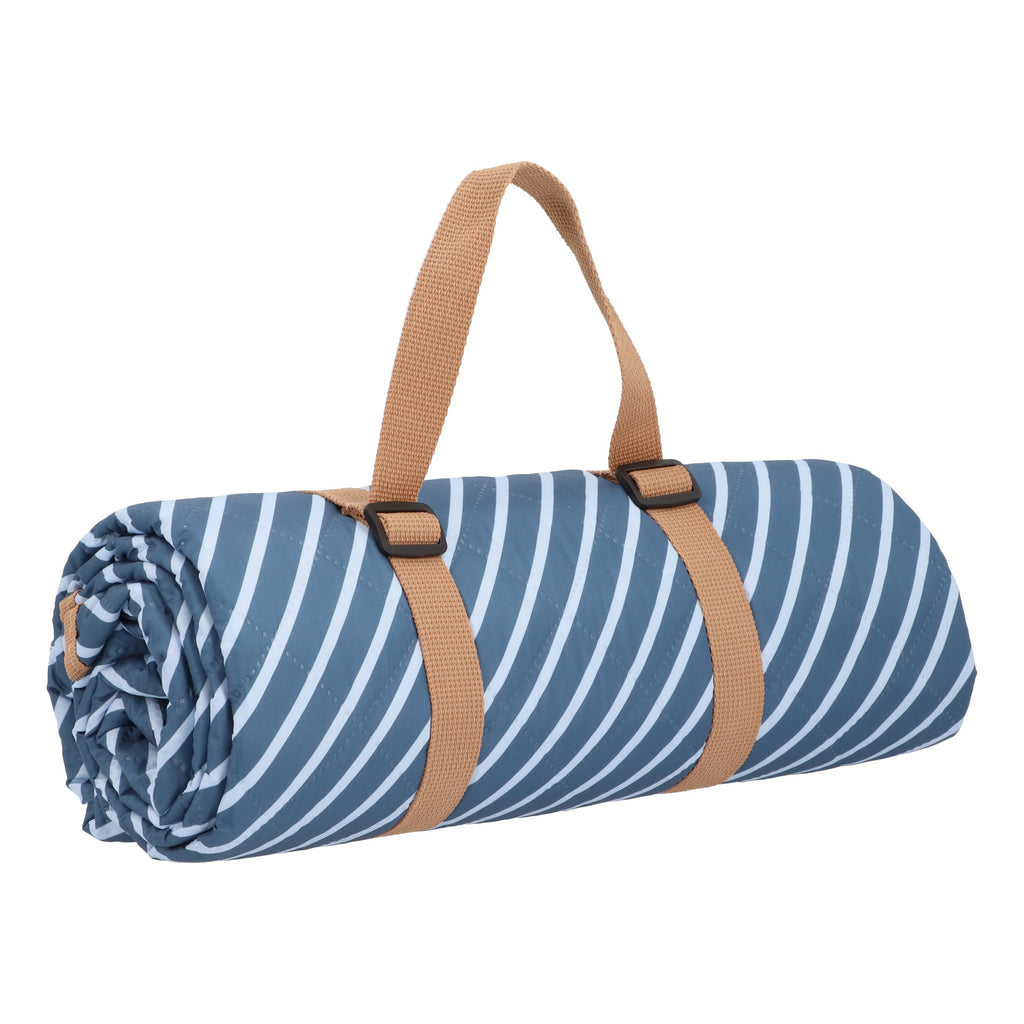 Water-repellent Picnic Blanket 140x170cm, Blue Stripes