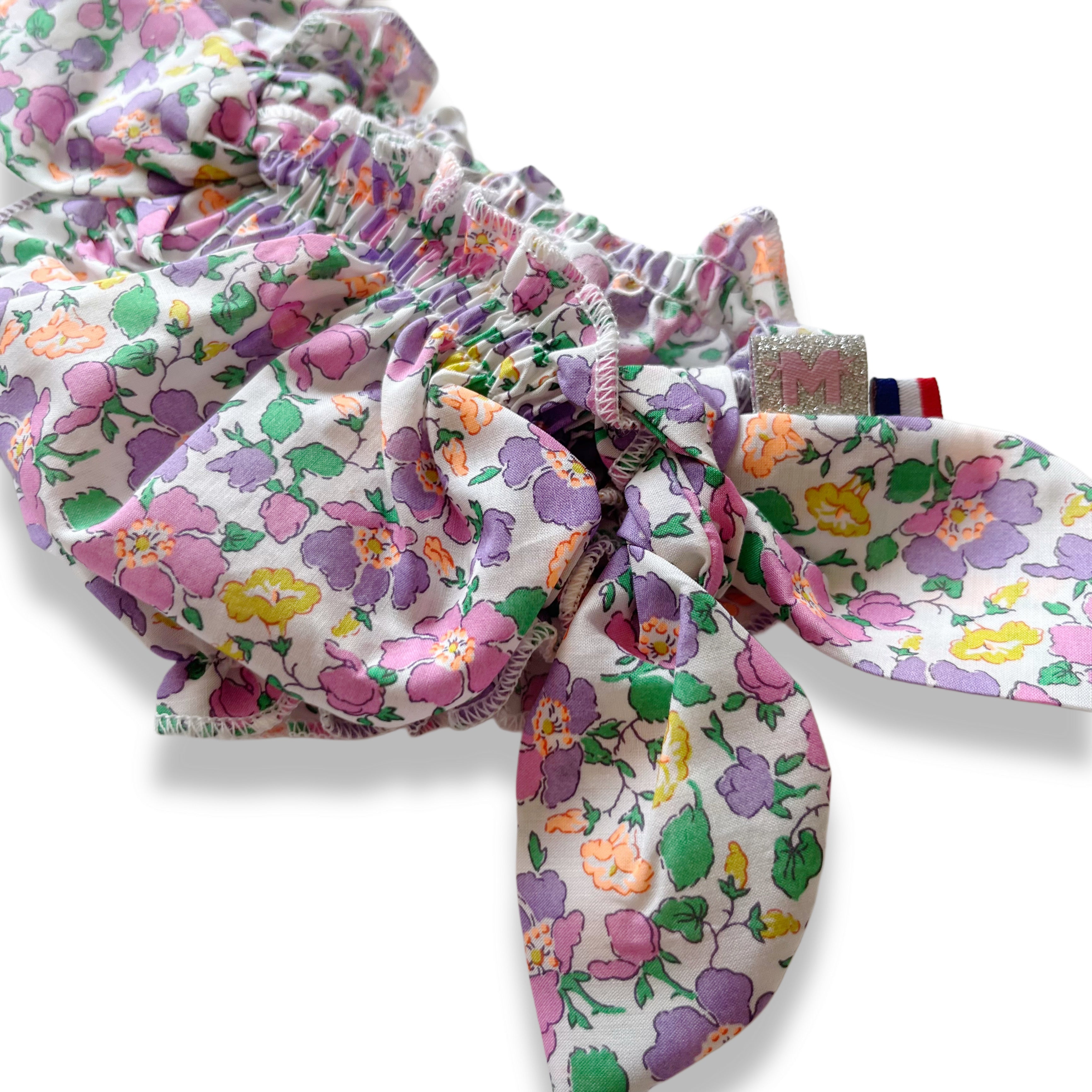 Costume da bagno liberty in cotone, Pesca in Fiore