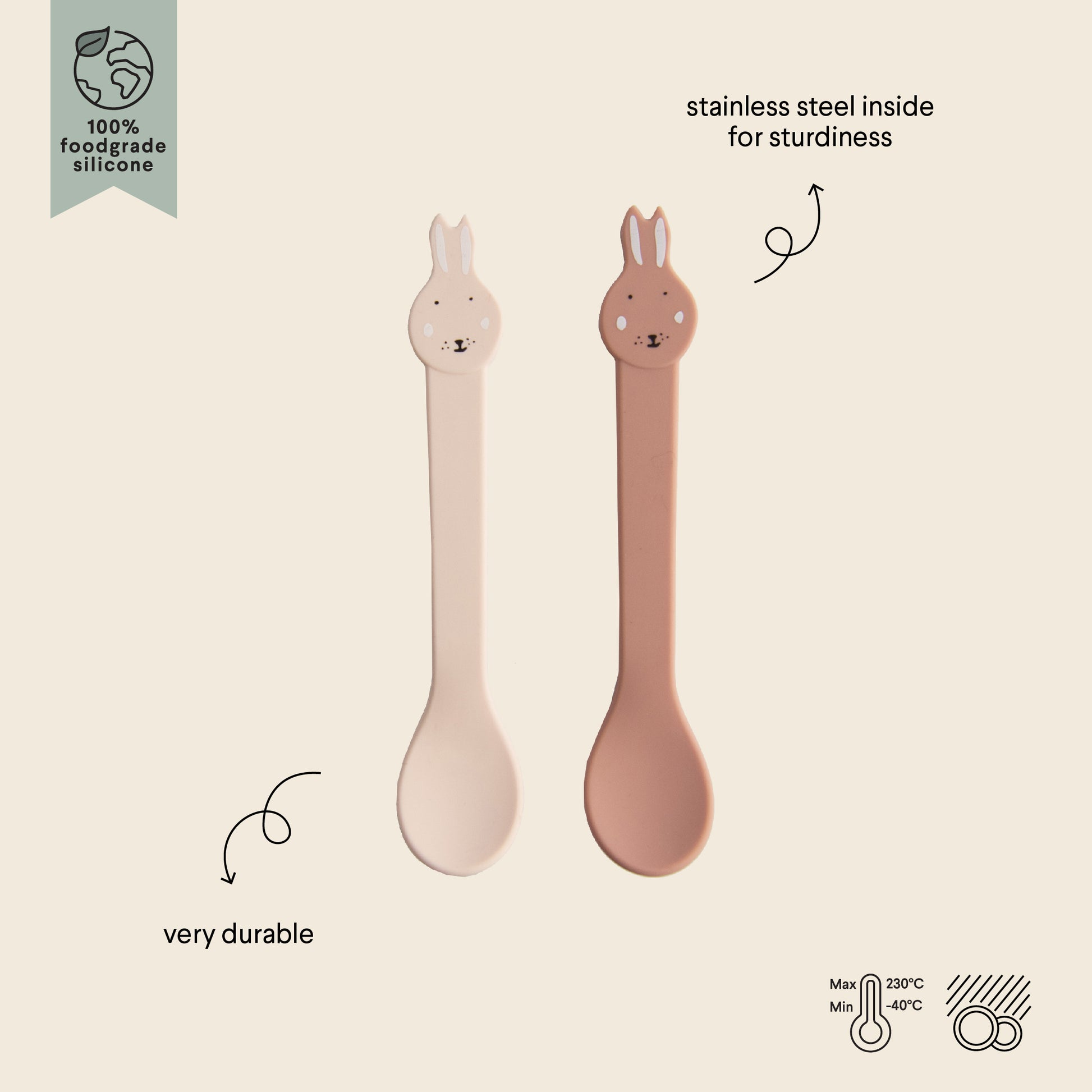 Set 2 cucchiaini in silicone – Coniglio