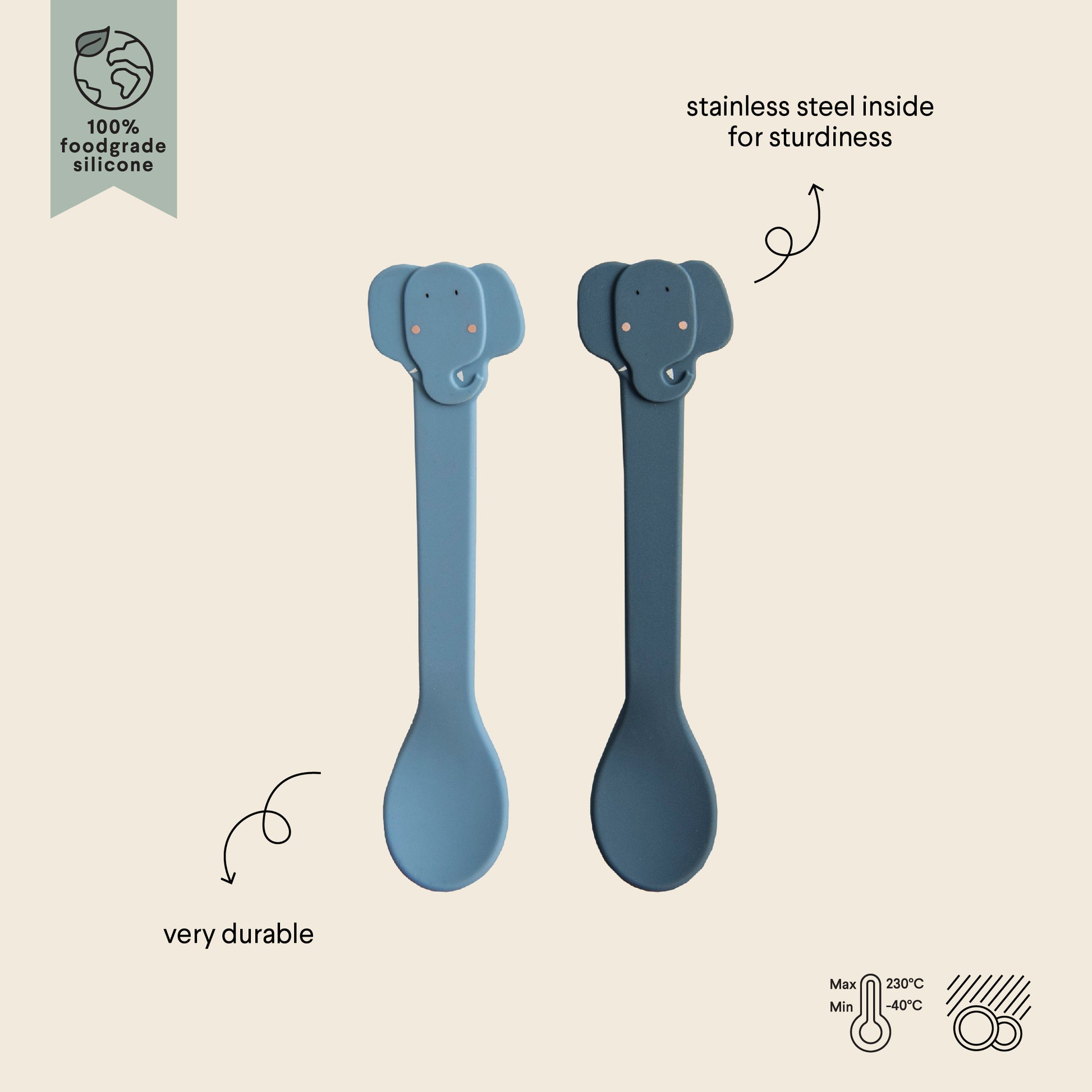 Set 2 cucchiaini in silicone – Elefante