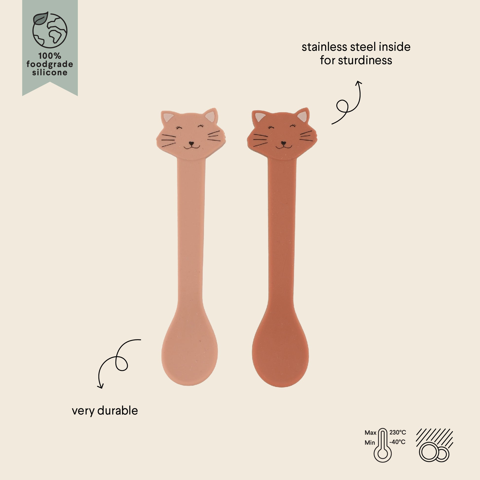 Set 2 cucchiaini in silicone – Gatto