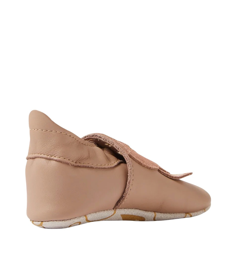 Chaussons en cuir souple, Peeking Puppy Warm Taupe