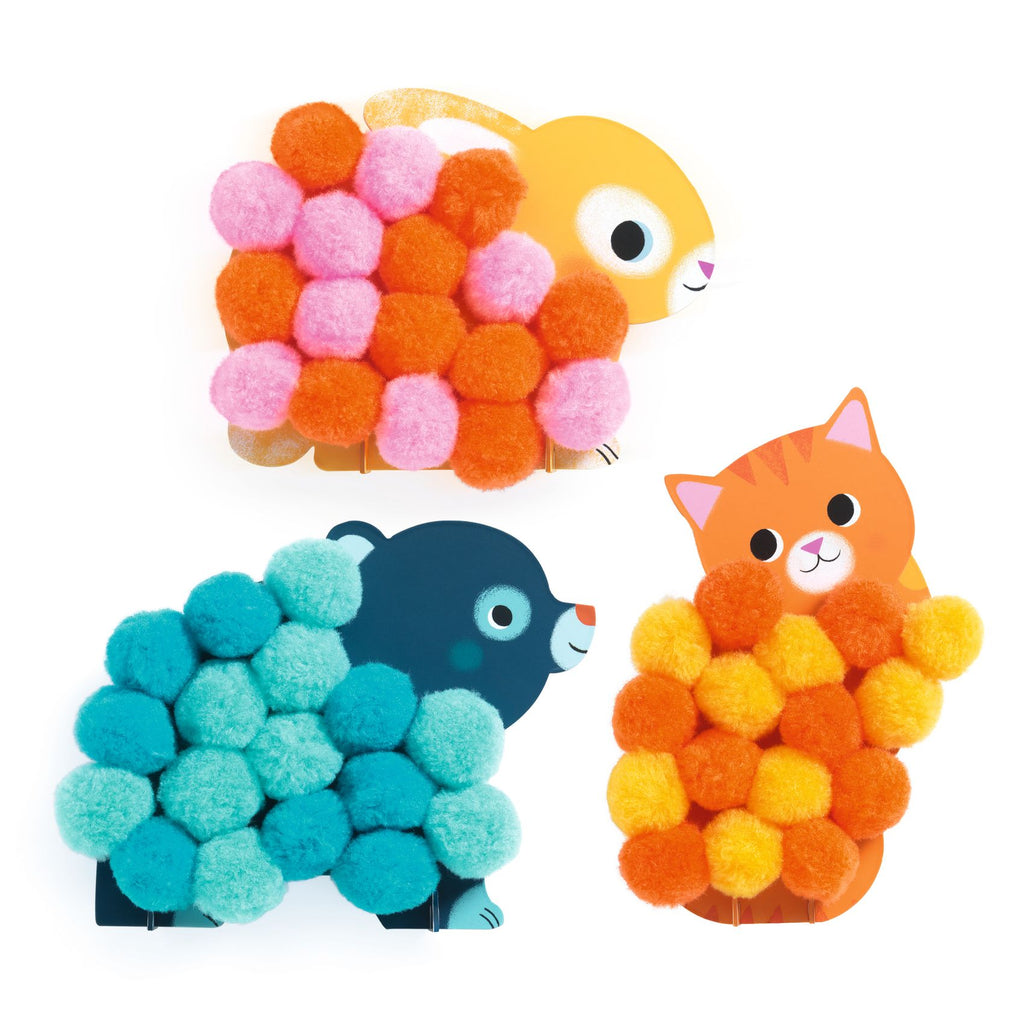 Pom-pom collage, Animals