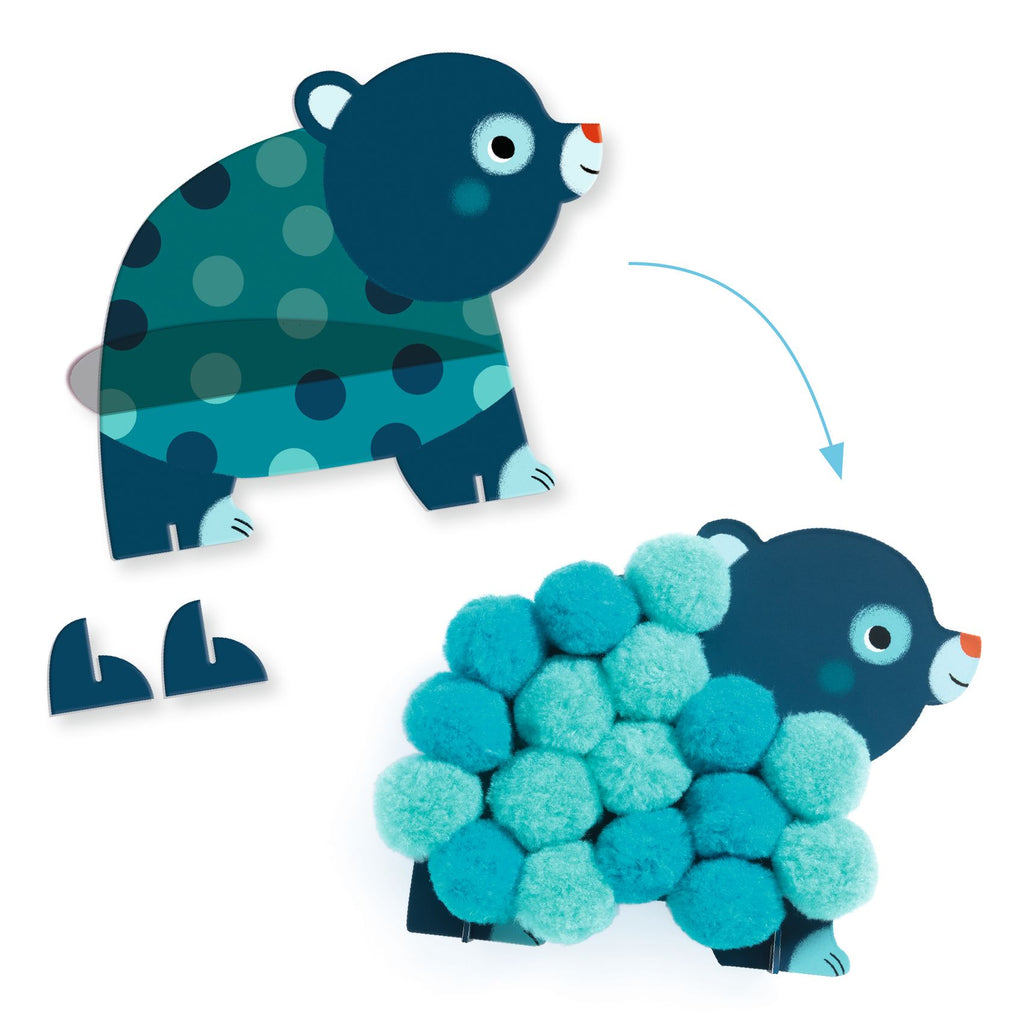 Pom-pom collage, Animals