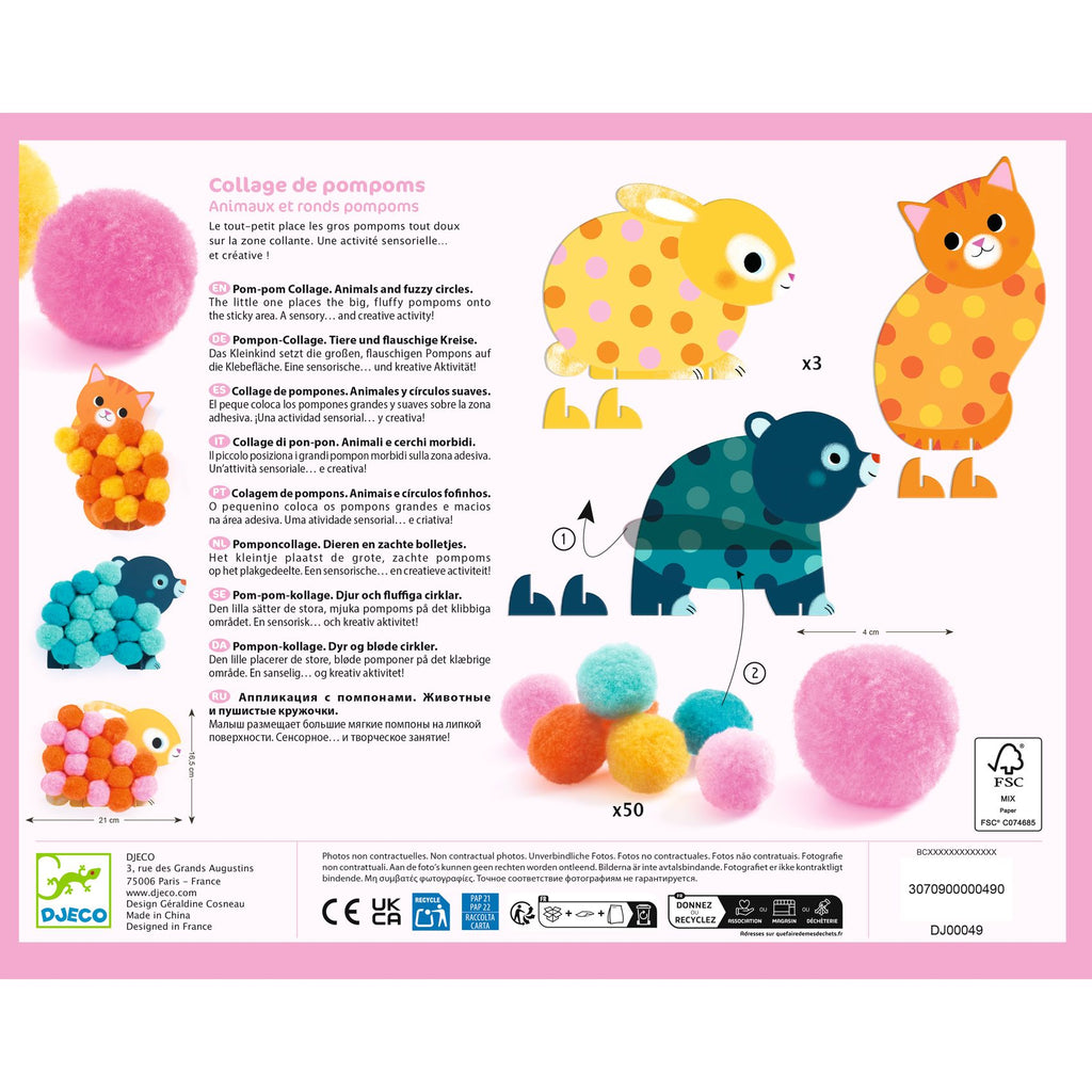 Pom-pom collage, Animals