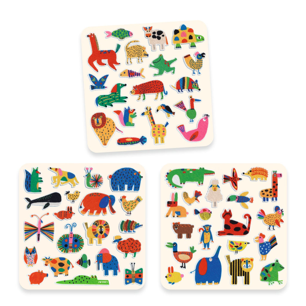 60 Adesivi in feltro - Animali dappertutto!