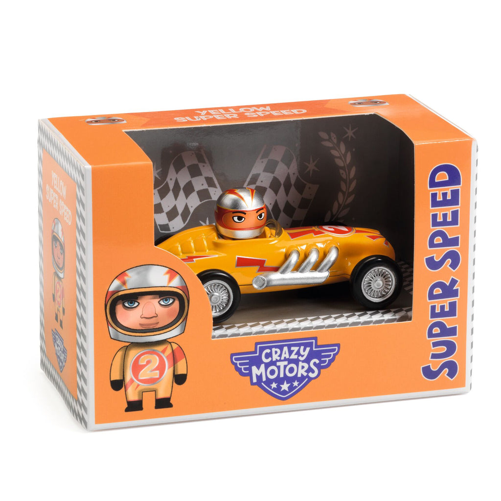Voiture en métal, Yellow Super Speed - Crazy Motors