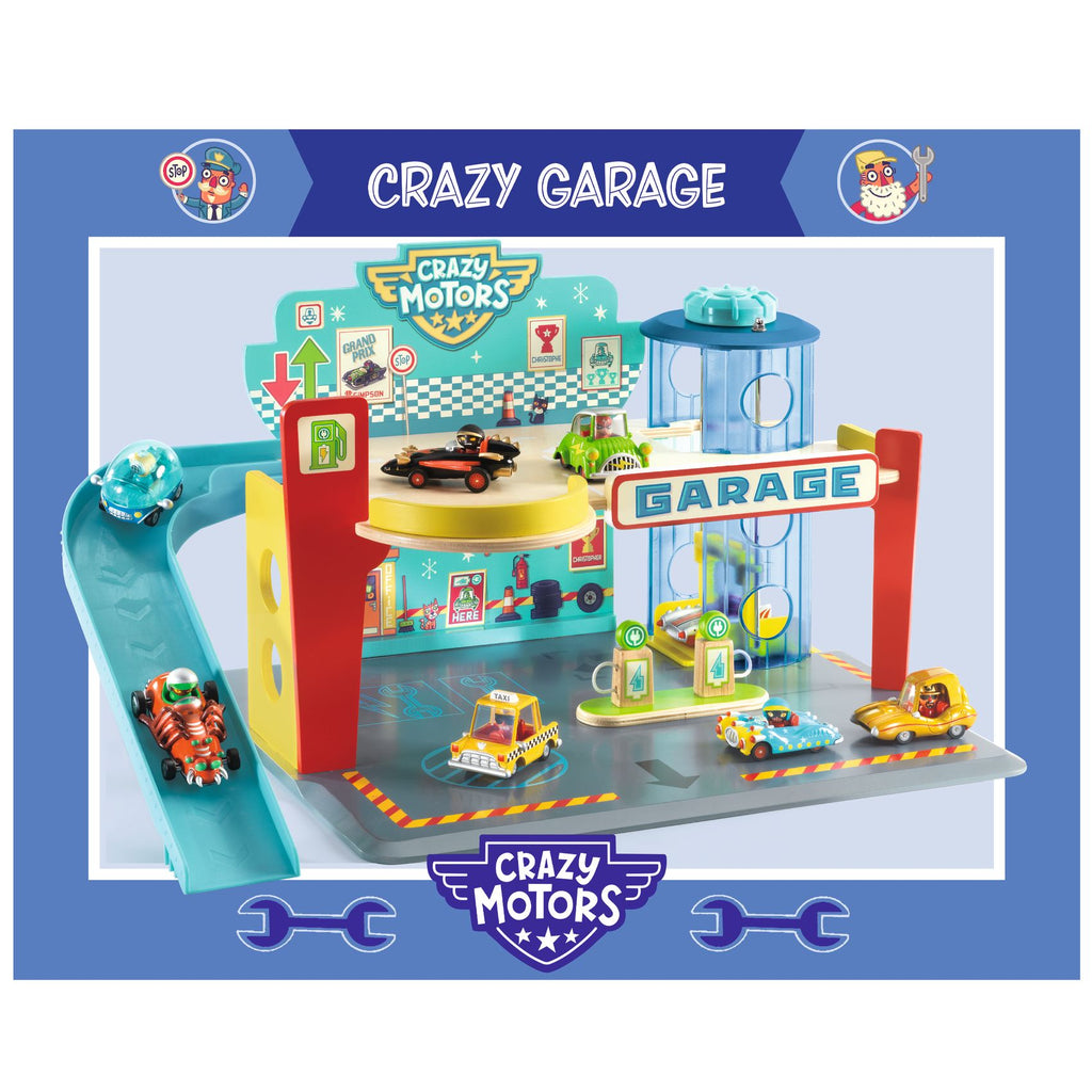 Garage in legno per macchinine Crazy Motors