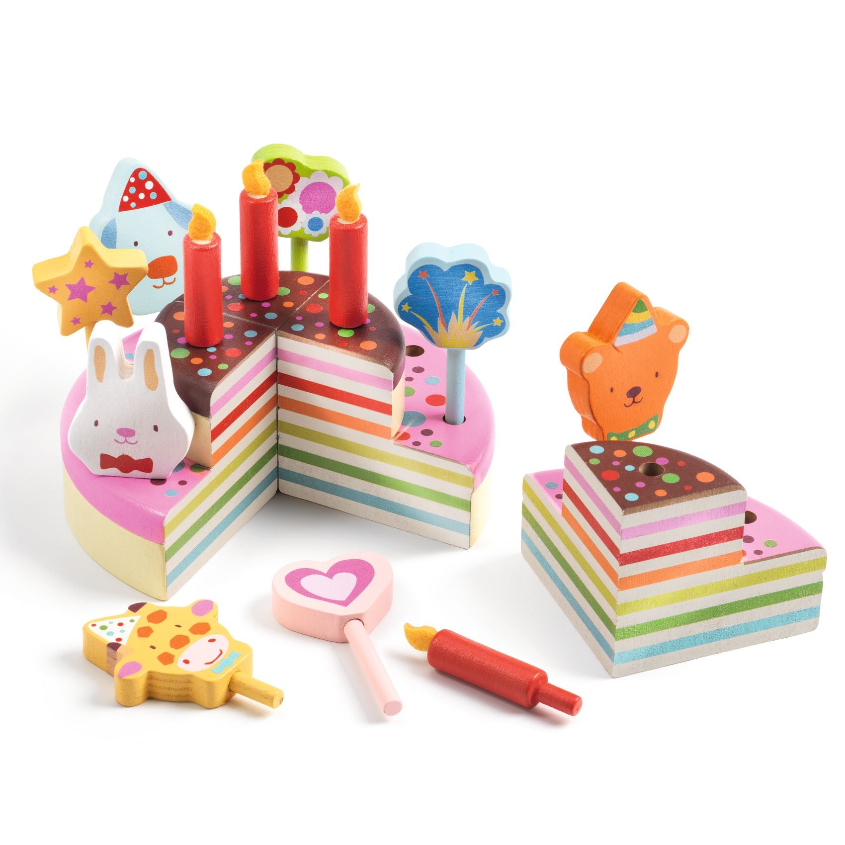 Role Play Wooden Birthday Cake to Decorate