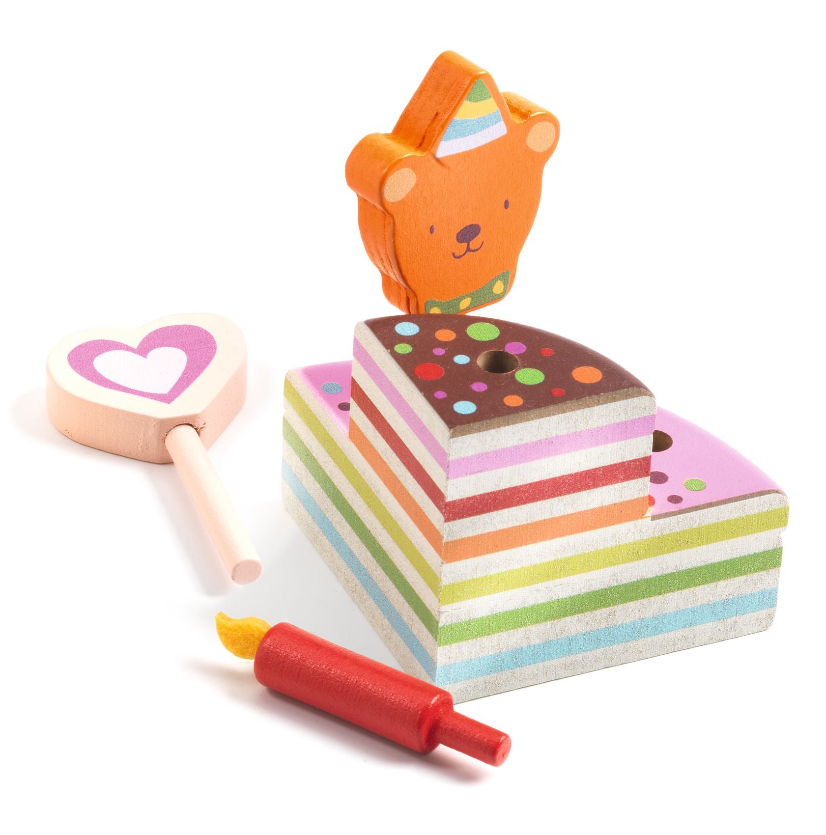 Role Play Wooden Birthday Cake to Decorate