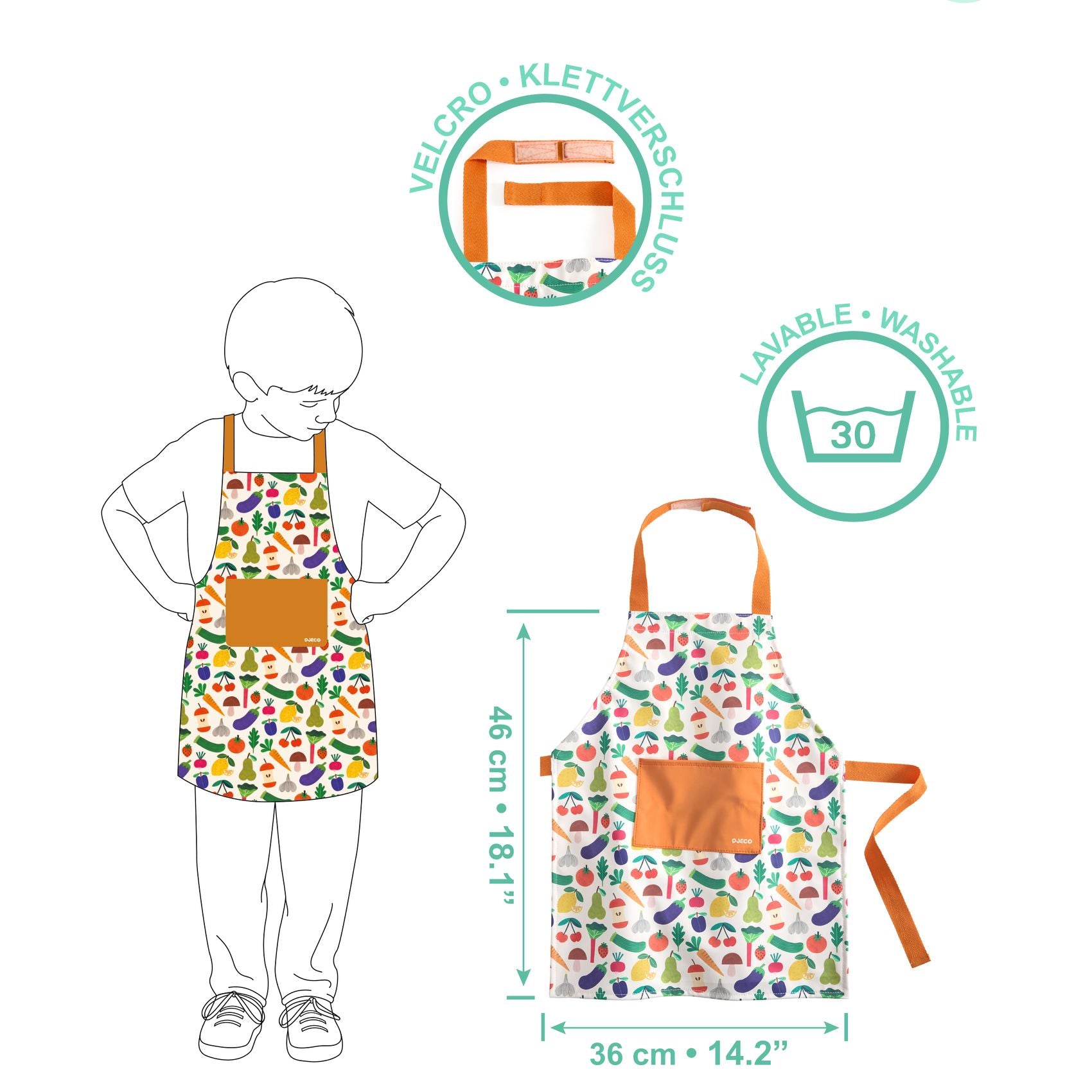 Children's kitchen apron, Orto
