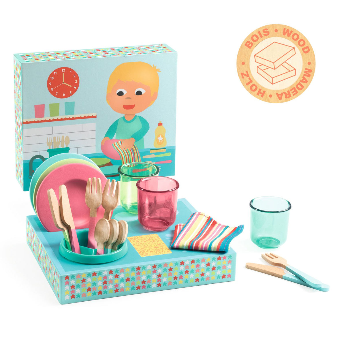Set di stoviglie e scolapiatti Djeco