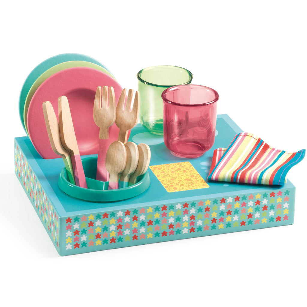 Set di stoviglie e scolapiatti Djeco