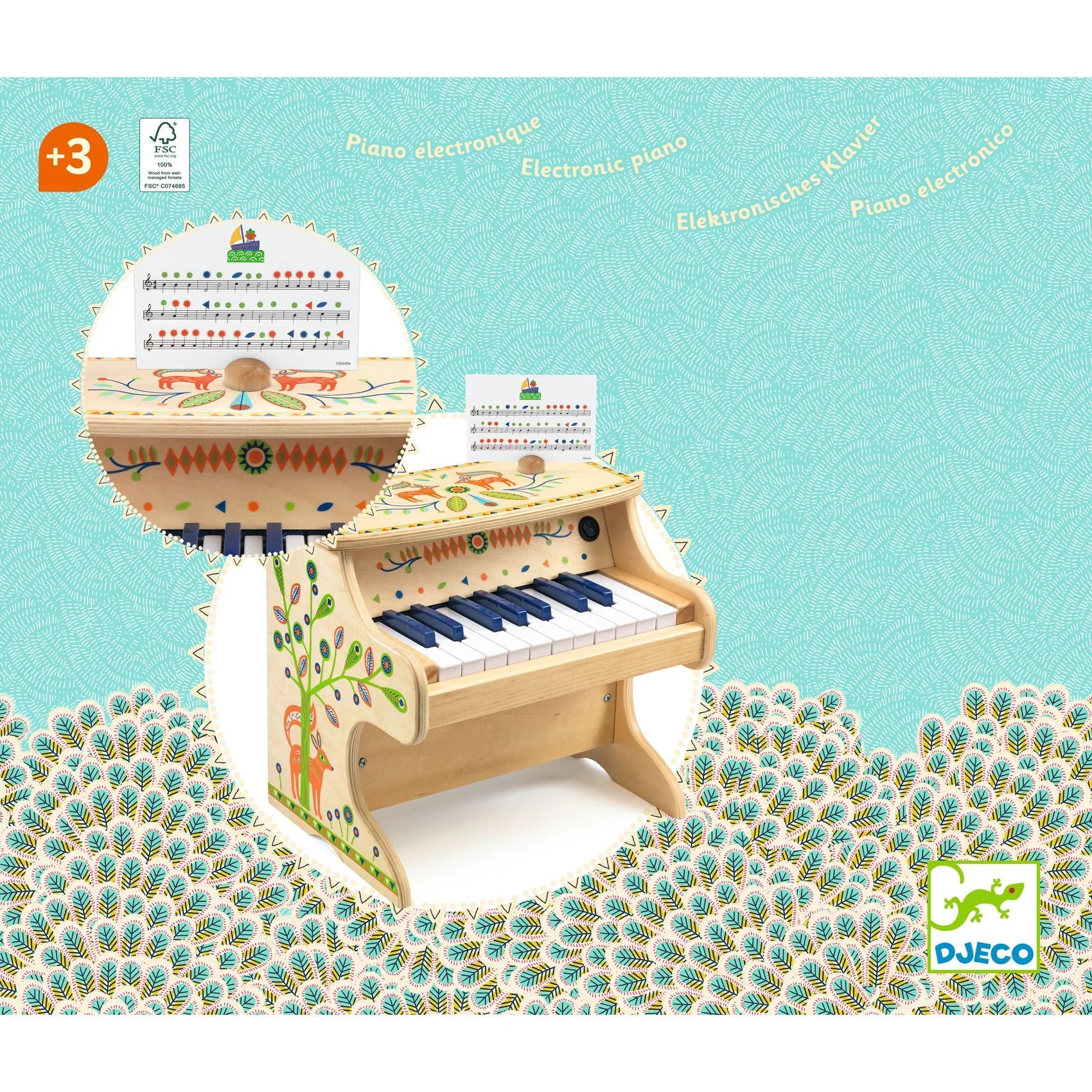 Pianoforte elettronico in legno, Animambo