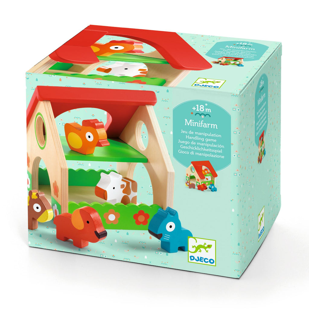 Minifarm con animaletti in legno, Fattoria