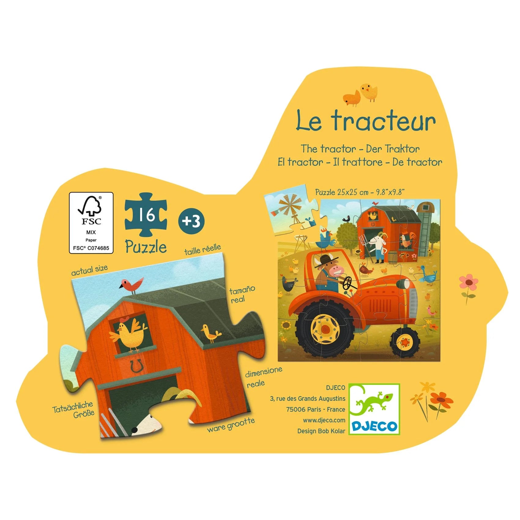 Puzzle Tracteur, 16 pcs