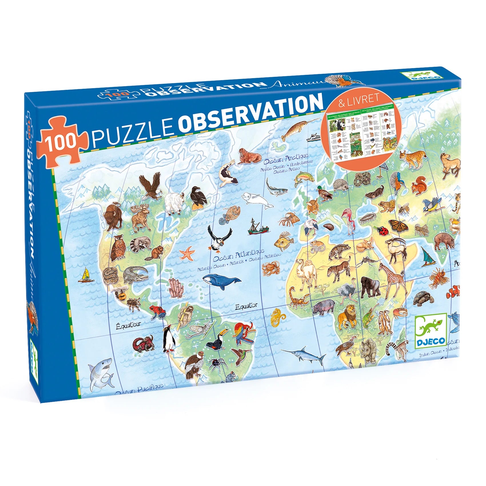 Puzzle osservazione, Gli animali del mondo - 100 pezzi