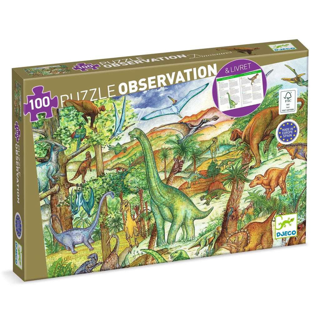Observation puzzle, Dinosaurs - 100 pieces
