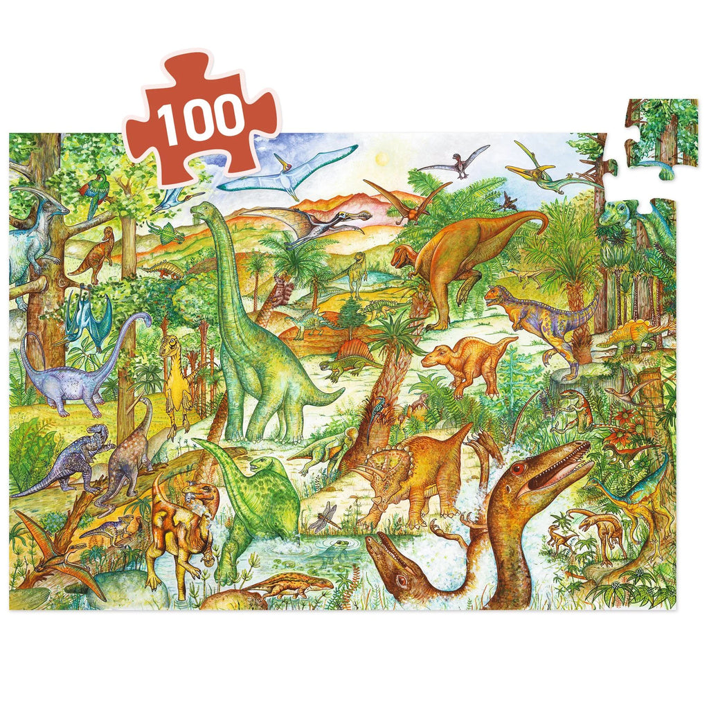 Observation puzzle, Dinosaurs - 100 pieces