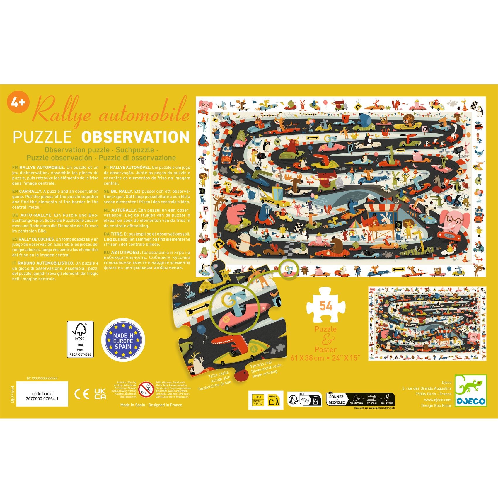 Puzzle d'osservazione Car Rally, 54pz
