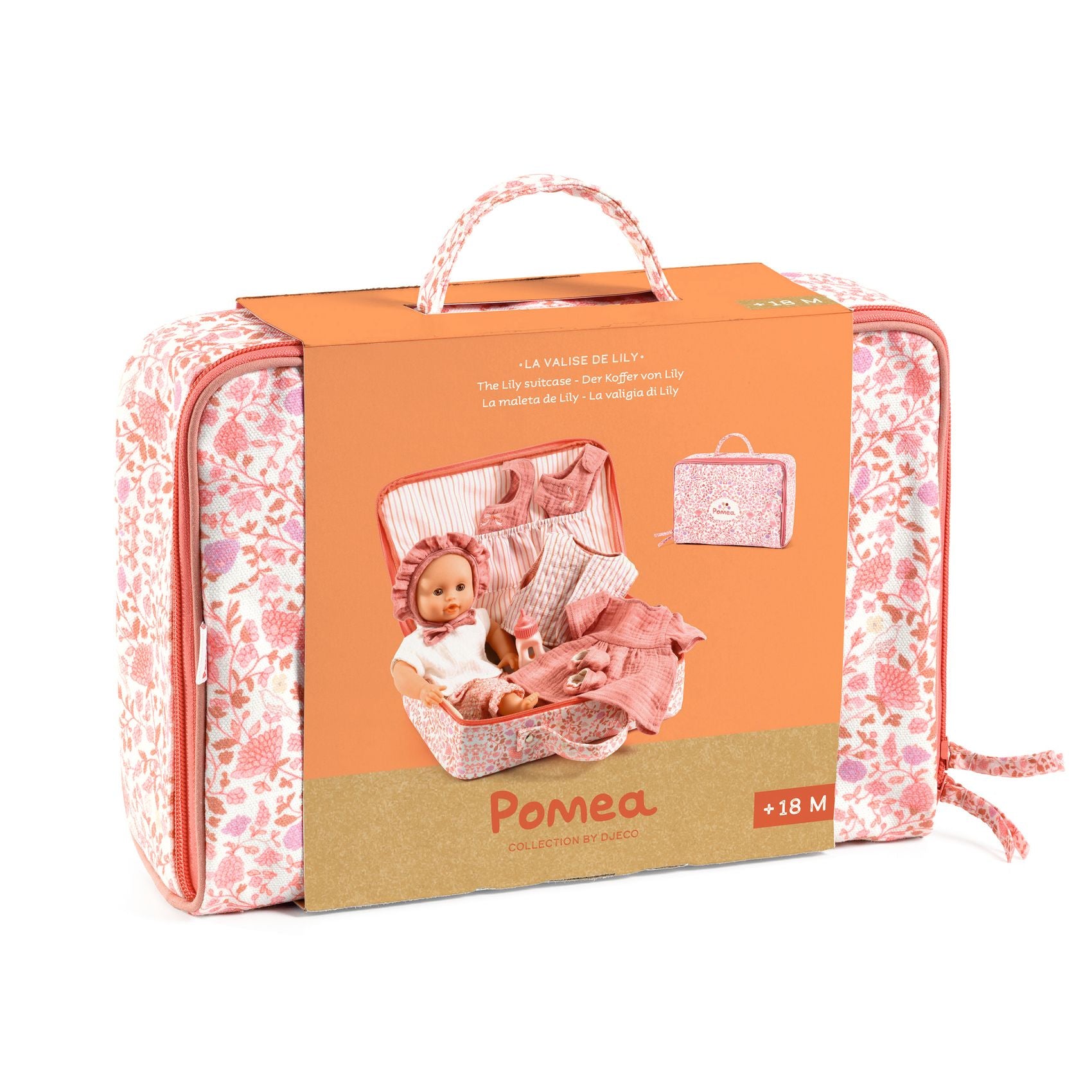 Poupée bébé, valise et accessoires, Pomea Lily