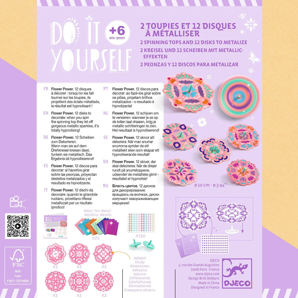 Do it yourself, Create 12 spinning tops - Flower Power
