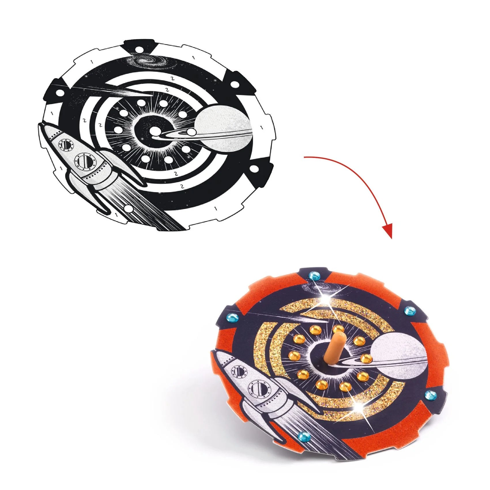 Kit do it yourself, Create 12 spinning tops - Hypno cosmos
