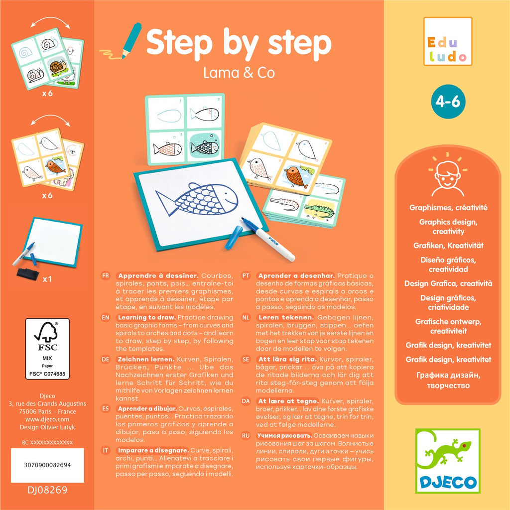 Learn do draw Step by Step, Lama & Co
