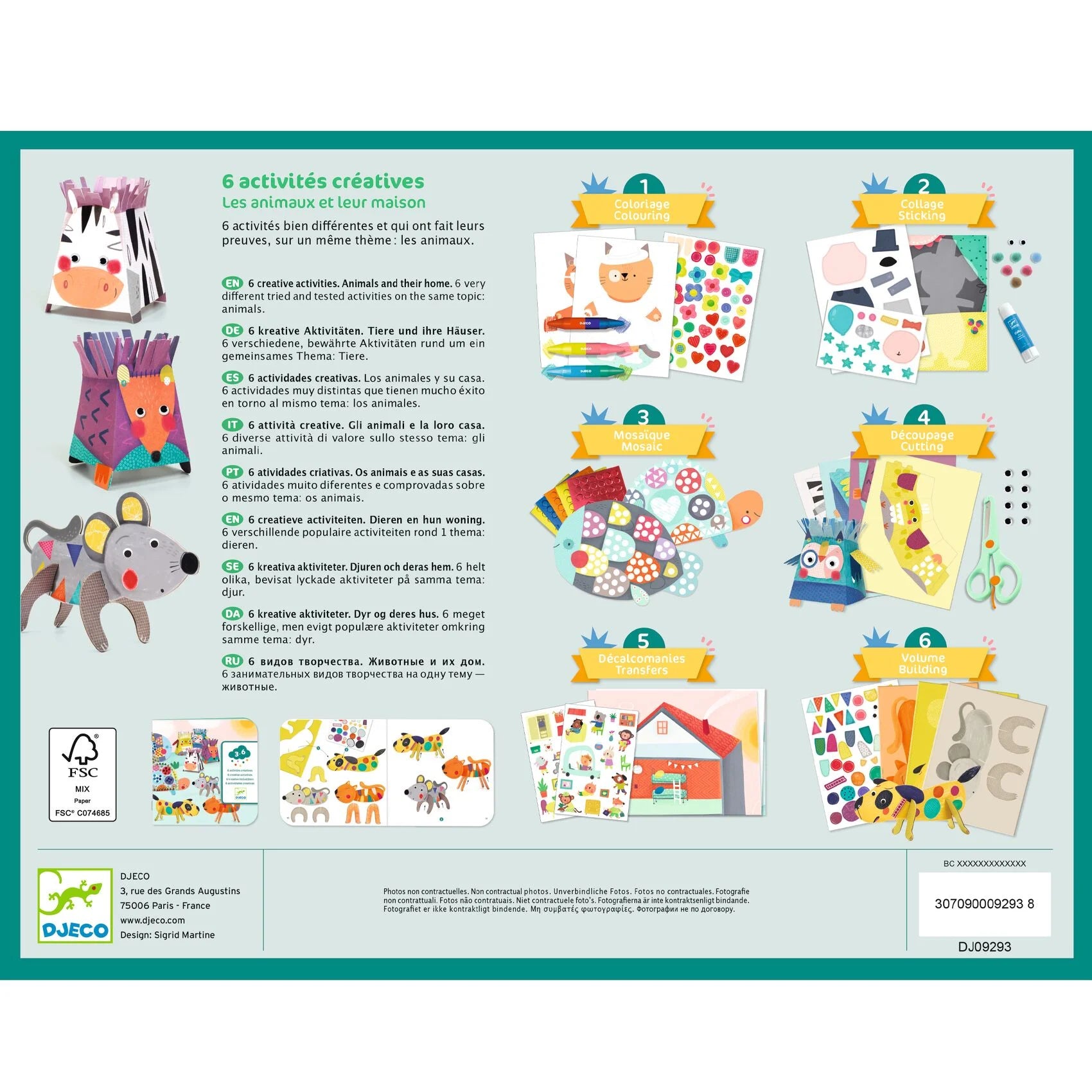 Kit 6 attività creative, Gli animali e la loro casa