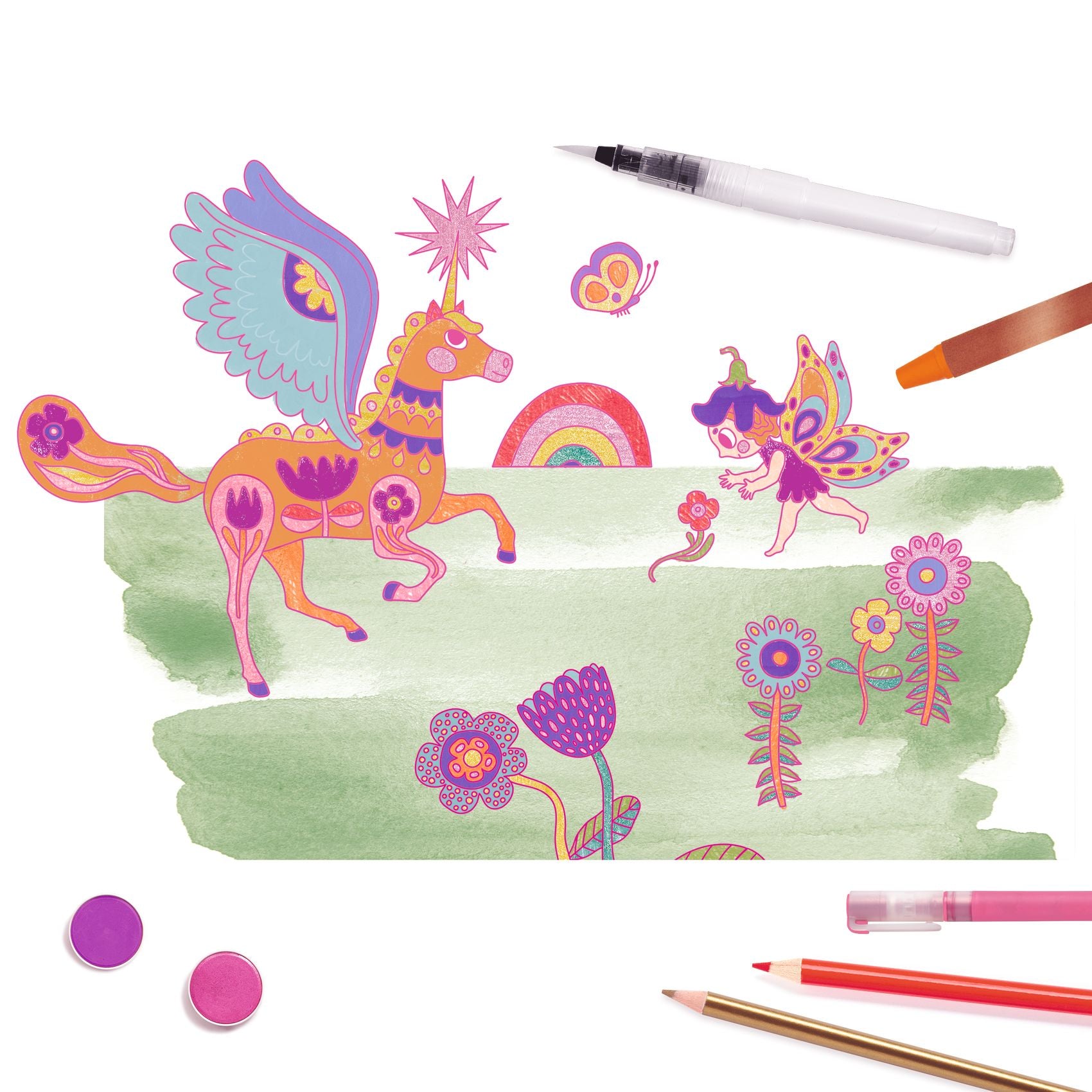 Djeco | Scatola di colori con 60 pezzi, Sparkling Box