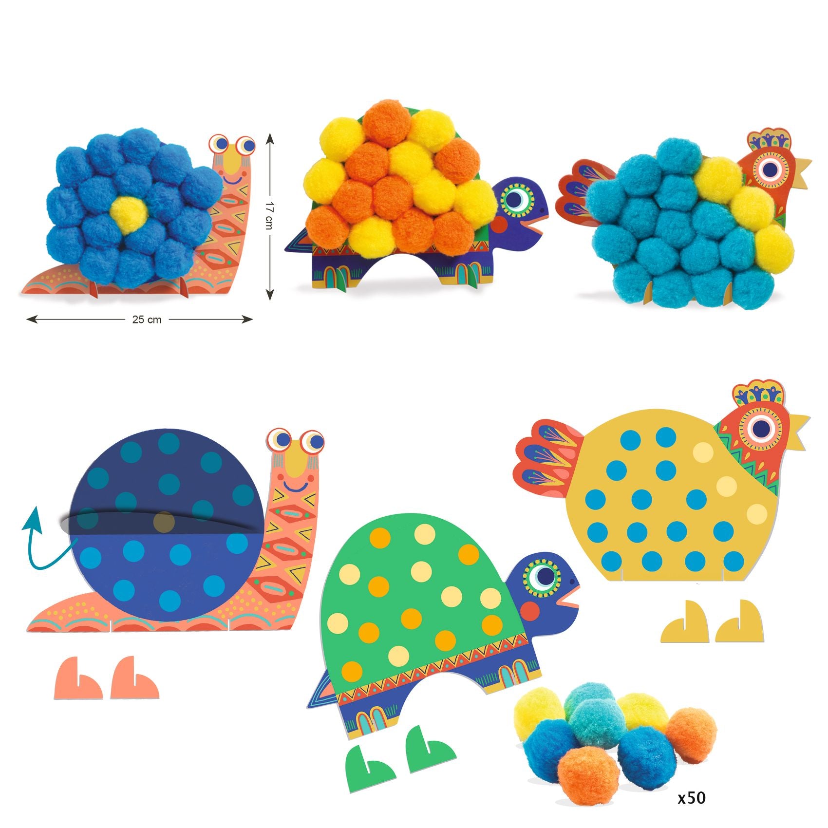 Collage pompon, Morbidi animaletti