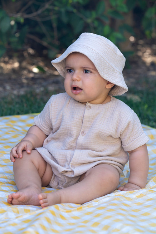 Cappello bob foderato, Beige