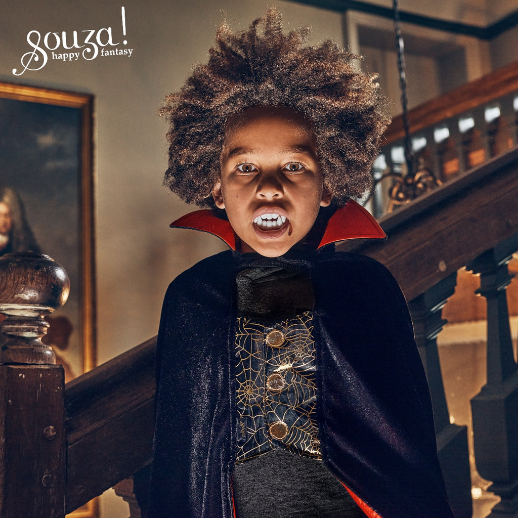 Mantello Dracula + dentiera, 4-8 anni