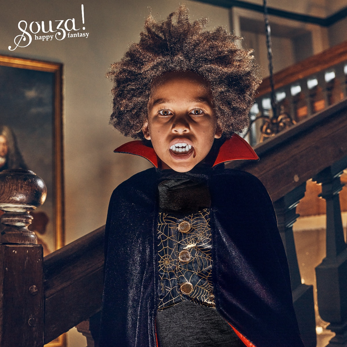 Mantello Dracula + dentiera, 4-8 anni