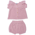 Lilac blouse and diaper cover set