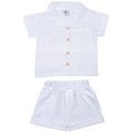White shirt and bermuda shorts set