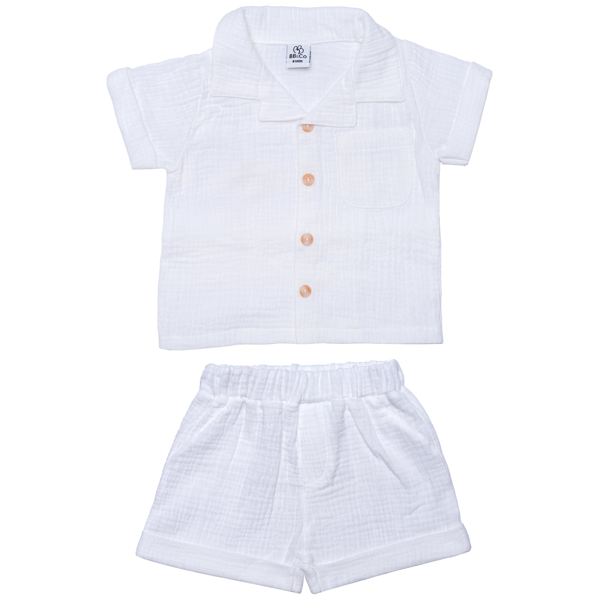 Completo camicia e bermuda Bianco
