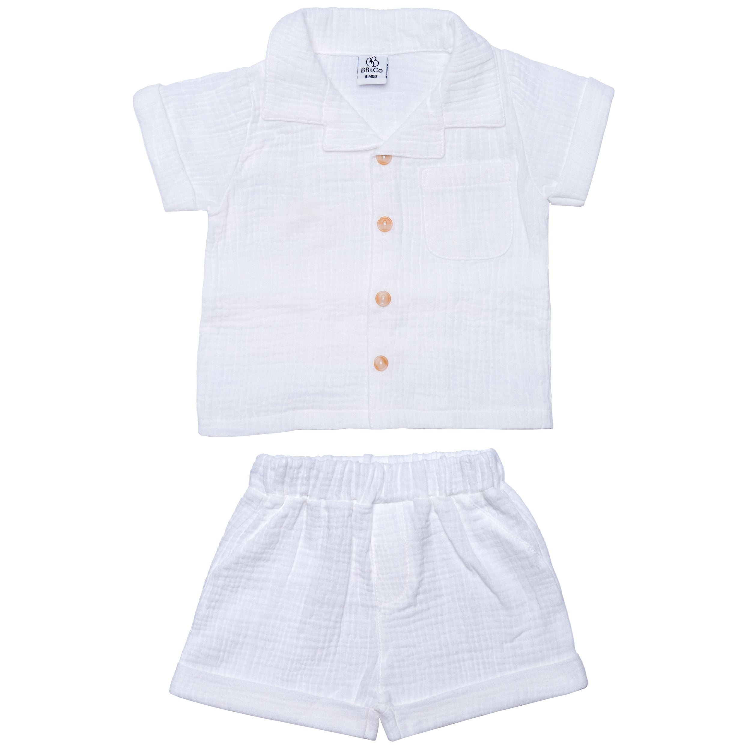 Completo camicia e bermuda Bianco