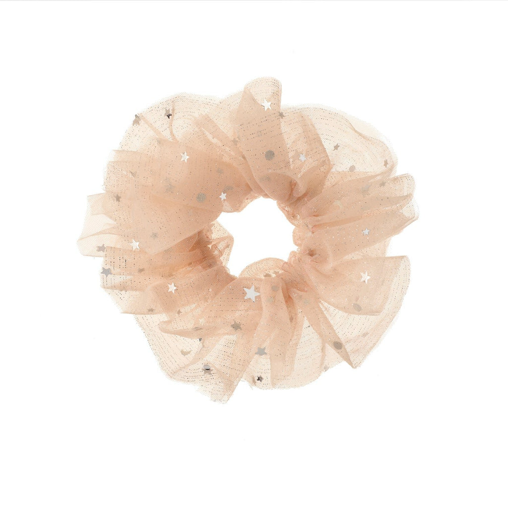 Sparkly tulle ruffle elastic scrunchie